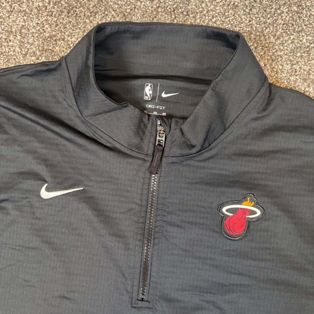 Nike NBA Miami Heat Dri-FIT Quarter Zip Pullover Black 3XL FV2173-010 Mens